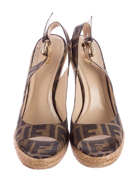 fendi espadrilles|Fendi woven flat sandals.